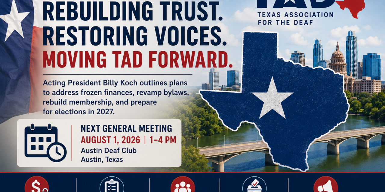 TAD Acting President Says August Meeting Will Address Frozen Finances and Organizational Rebuilding